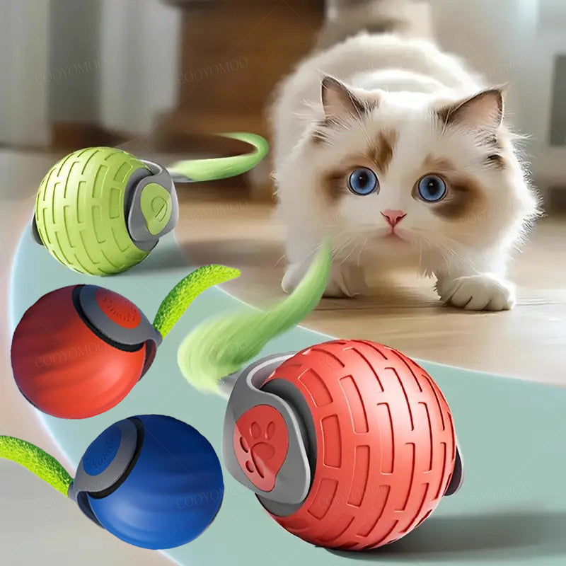 USB Rechargeable Smart Cat Ball with Fast-Tail Interactive Play