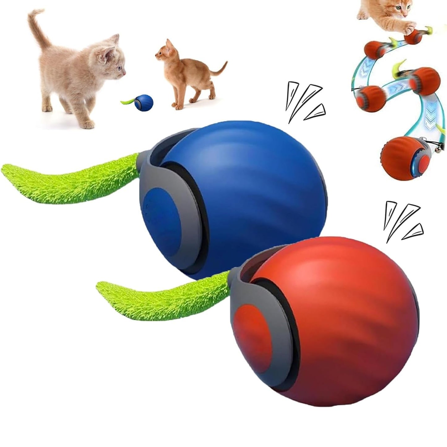 USB Rechargeable Smart Cat Ball with Fast-Tail Interactive Play