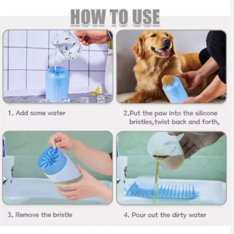 Portable Dog Paw Cleaner Cup – Soft Silicone Paw Washer for Muddy Paws