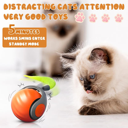 USB Rechargeable Smart Cat Ball with Fast-Tail Interactive Play