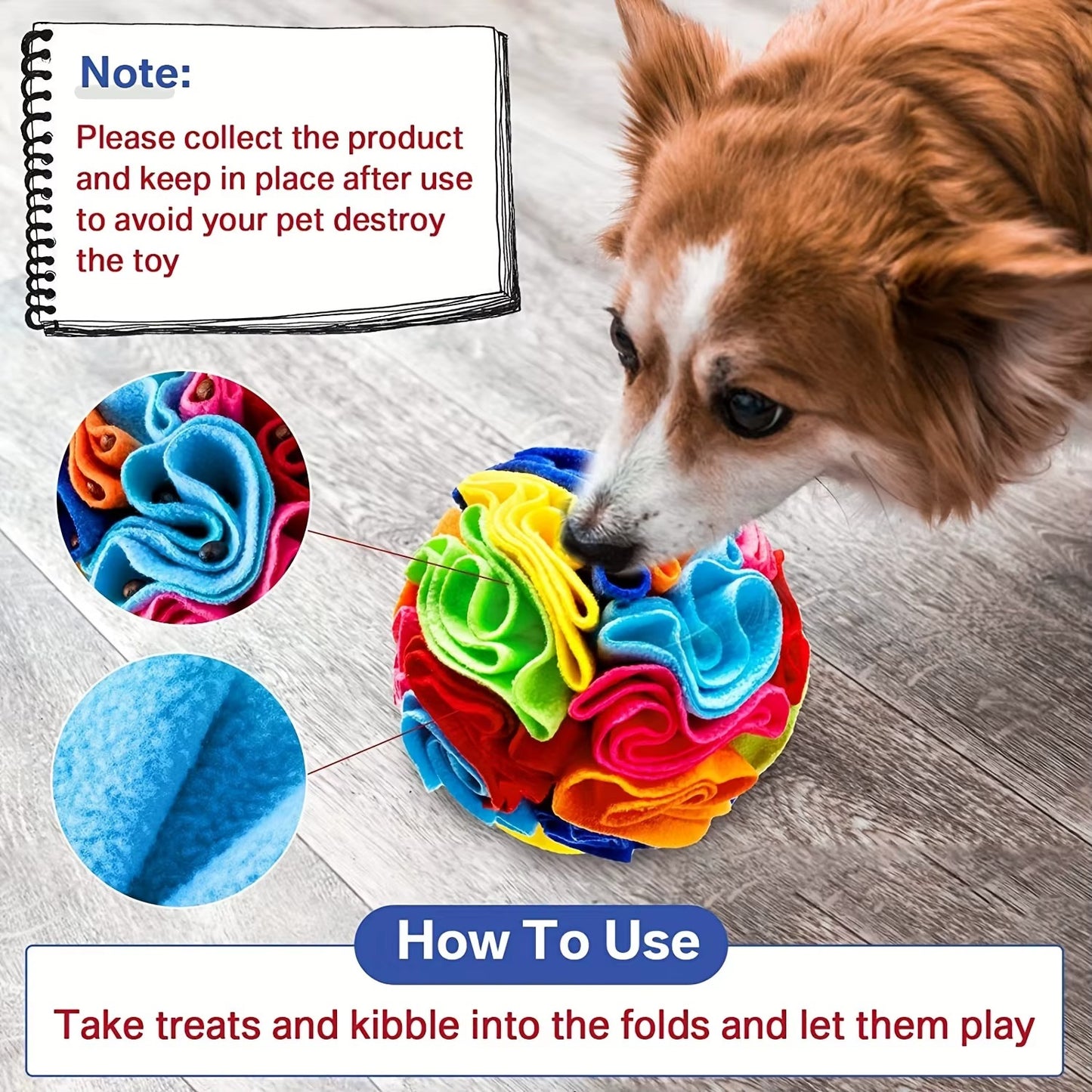 Interactive Felt Ball Dog Toy – Mental Stimulation & Nose Work