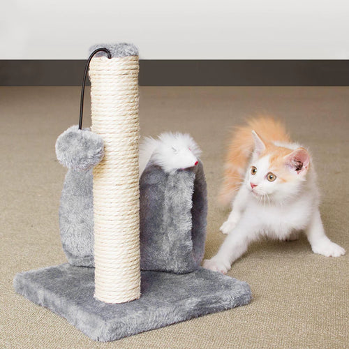 Cat Scratching Post with Tunnel and Hanging Toy