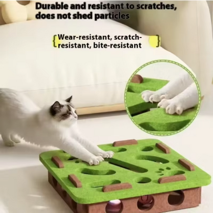 Felt Puzzle Box Cat Toy with Ball