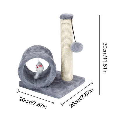 Cat Scratching Post with Tunnel and Hanging Toy