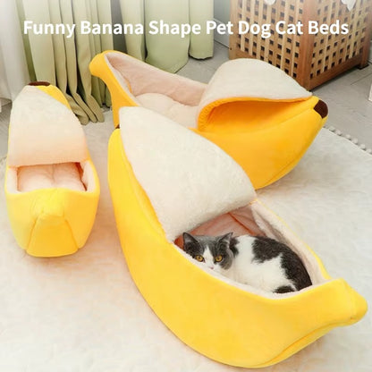Banana-Shaped Cat Bed – Cozy & Fun Multicolor Pet Cushion